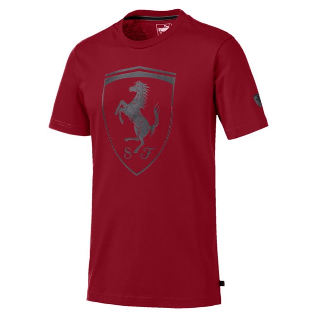 Ferrari Big Shield Tee pánske tričko, Farba: vínová, Materiál: bavlna