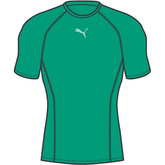 PUMA LIGA Baselayer SS T-shirt, Color: green, Material: polyester, spandex