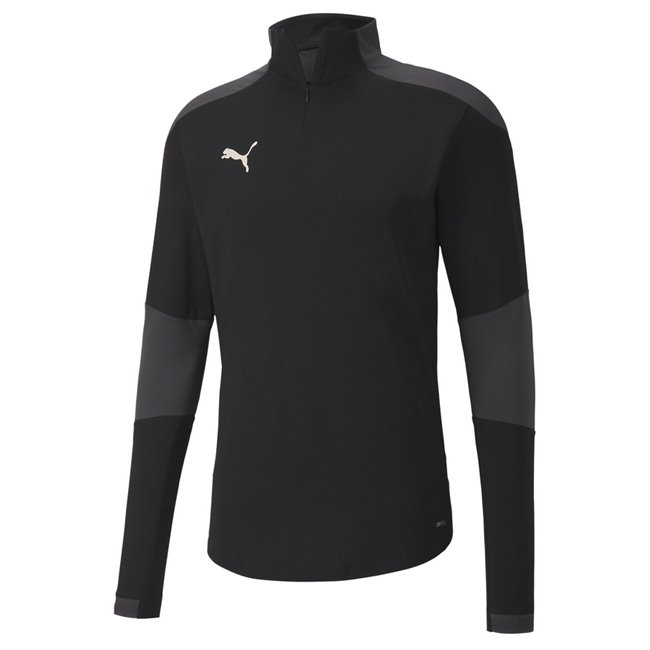 PUMA teamFINAL 21 TRG 1 4 Zip sweatshirt, Color: black, Material: polyester, elastane