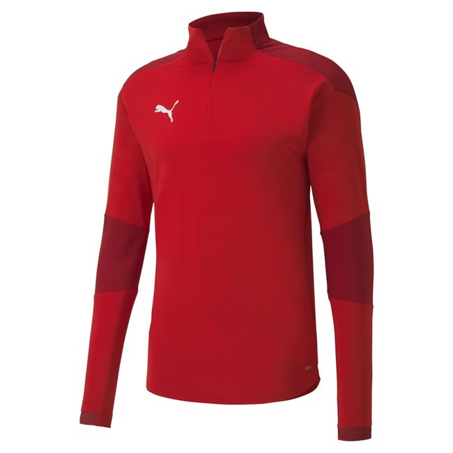 PUMA teamFINAL 21 TRG 1 4 Zip sweatshirt, Color: red, Material: polyester, elastane