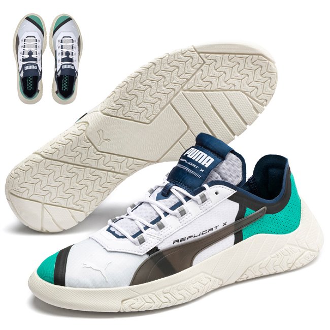 PUMA REPLICAT-X SD Tech chaussures, Couleur: blanc, Matériel: Tige: maille, Semelle intercalaire: PU, Semelle: caoutchouc