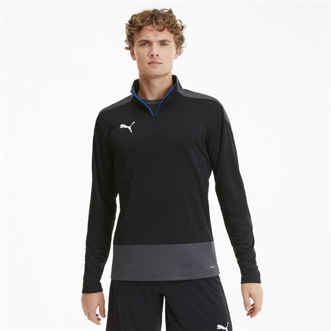 PUMA teamGOAL 23 Training 1 4 Zip men sweatshirt, Colour: black, gray, Material: polyester