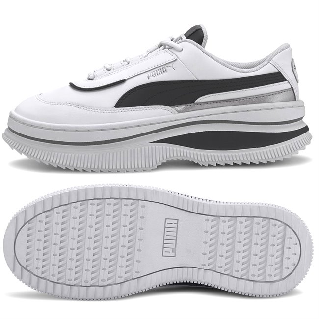 PUMA Deva Mono Pop les chaussures des dames, Couleur: blanc, noir, Matériel: cuir