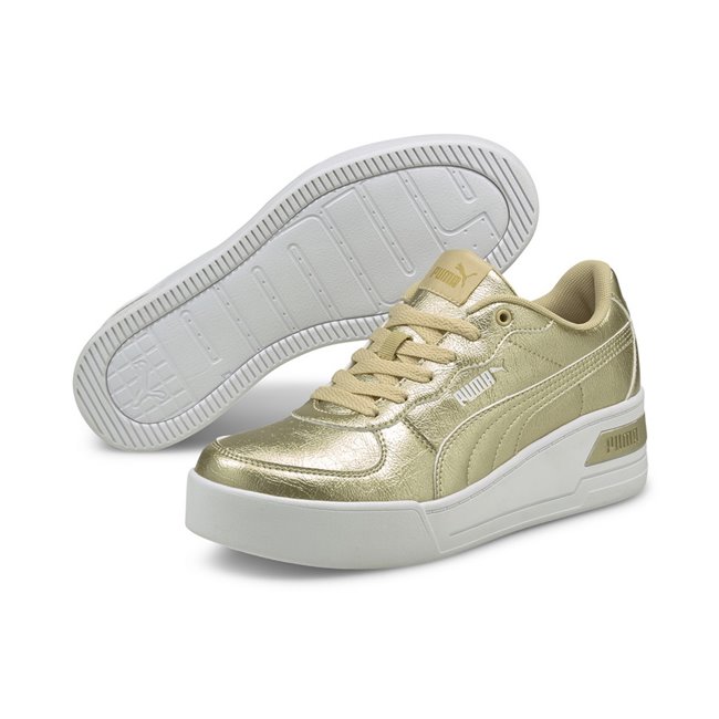 PUMA Skye Wedge Metallic, Color: gold, Material: synthetic leather, rubber