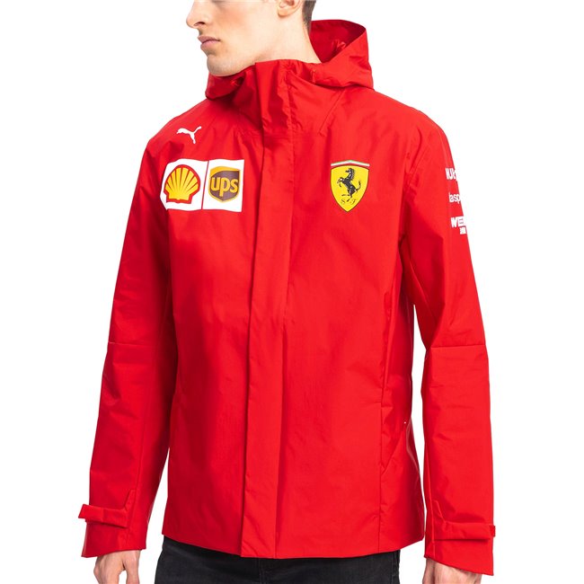 PUMA Ferrari SF Team Jacket pánská bunda, Barva: červená, Materiál: nylon, Pánská sportovní bunda vyrobena z vysoce kvalitního materiálu z řady Ferrari Motosport. 