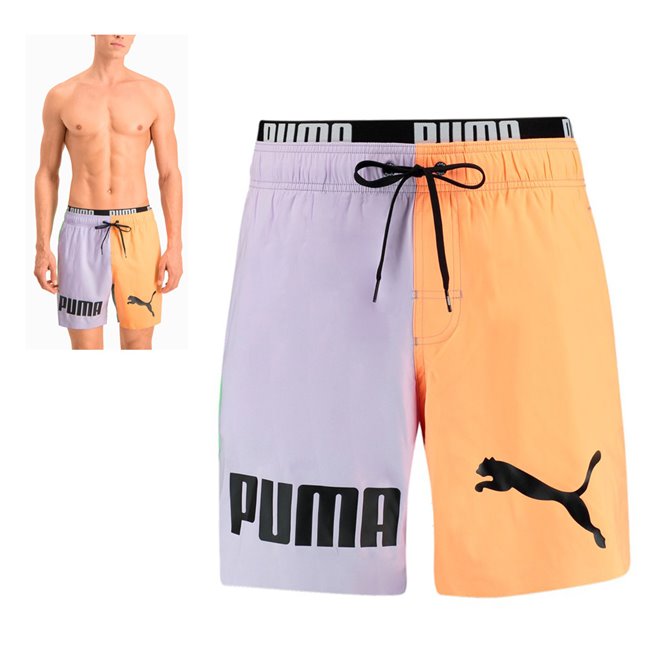 PUMA SWIM MEN men swimming shorts, Color: purple, orange, Material: polyester