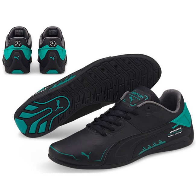 Mercedes MAPF1 Drift Cat Delta shoes, Color: black, Material: Upper: synthetic leather, leather, Midsole: N / A, Sole: rubber