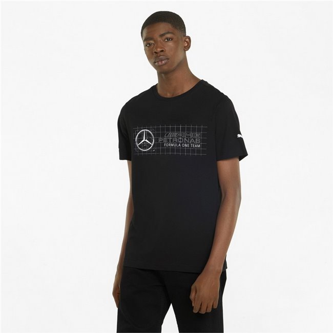 Mercedes MAPF1 Logo + Men's T-Shirt, Color: black, Material: cotton