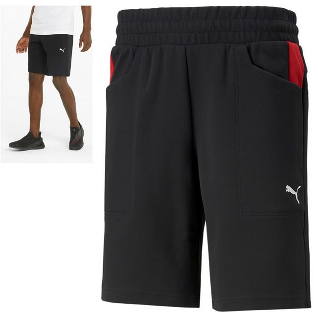 Ferrari Race men's shorts, Color: black, Material: polyester, cotton