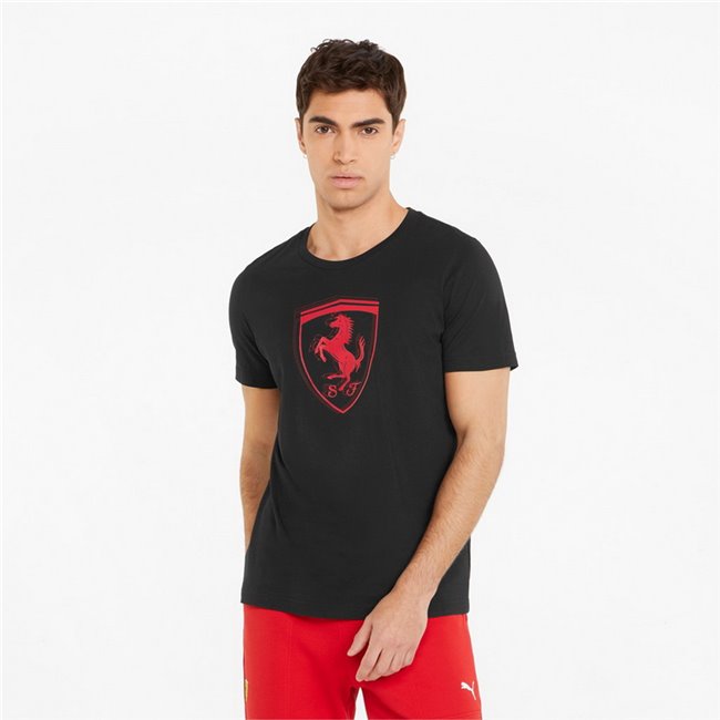 Ferrari Race tonal Big Shield Men's T-Shirt, Color: black, Material: cotton