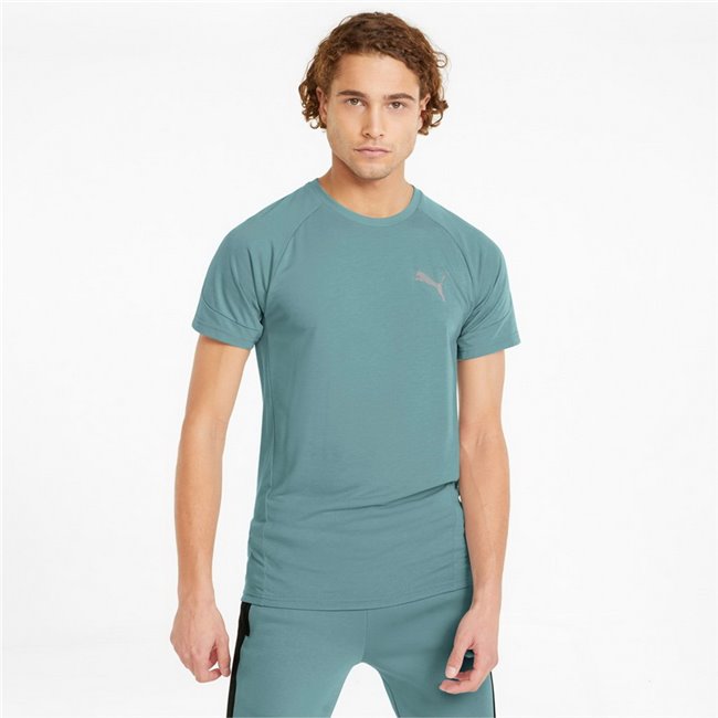 PUMA Evostripe Men's T-Shirt, Color: blue, Material: polyester, viscose