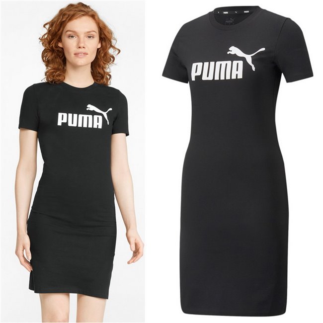 PUMA ESS Slim Tee Dress šaty, Barva: černá, Materiál: bavlna, elastan, Dámské stylové šaty kombinují sportovní a zároveň elegantní styl. S tímto kouskem budete originální při každé příležitosti.