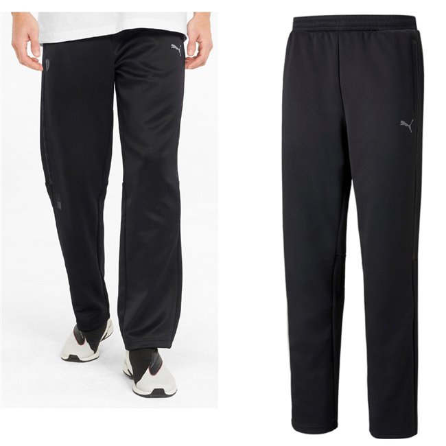 Ferrari Style T7 Track men's trousers, Color: black, Material: polyester, cotton