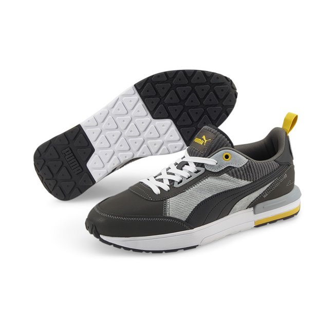 PUMA R22 Cord shoes, Color: black, Material: Upper: fabric, Midsole: CMEVA, Sole: rubber