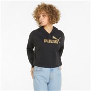 PUMA ESS+ Metallic Logo Cropped Hoodie TR women's sweatshirt