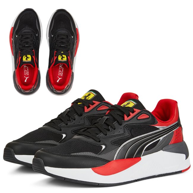 Ferrari X, Ray Speed men's shoes, Color: black, dark gray, red, Material: Upper: synthetic leather, Sole: beige