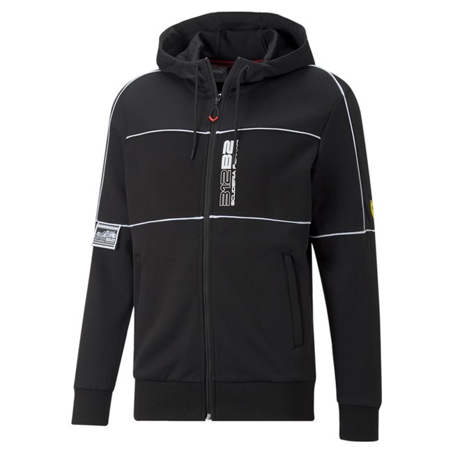 Ferrari Race Hdd Sweat Jkt men's hooded sweatshirt, Color: black, Material: cotton