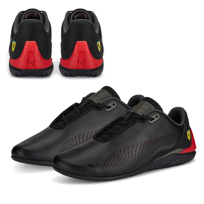 Ferrari Drift Cat Decima men's shoes, Color: black, red, Material: Upper: synthetic leather, Sole: beige