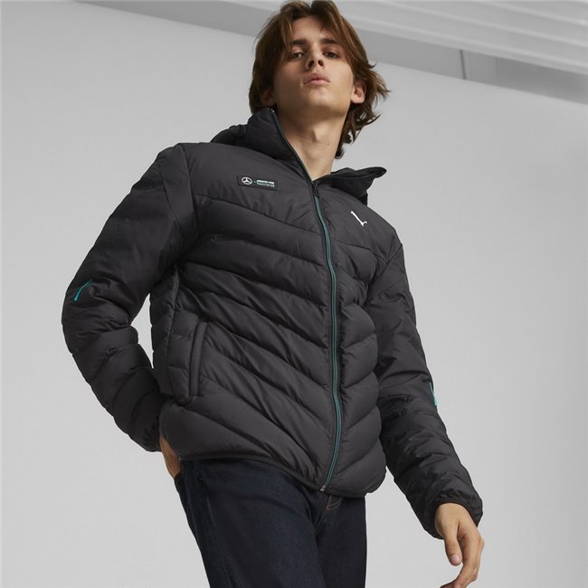 Mercedes MAPF1 MT7 EcoLite Dwn Jacket men's winter jacket, Color: black, Material: polyester