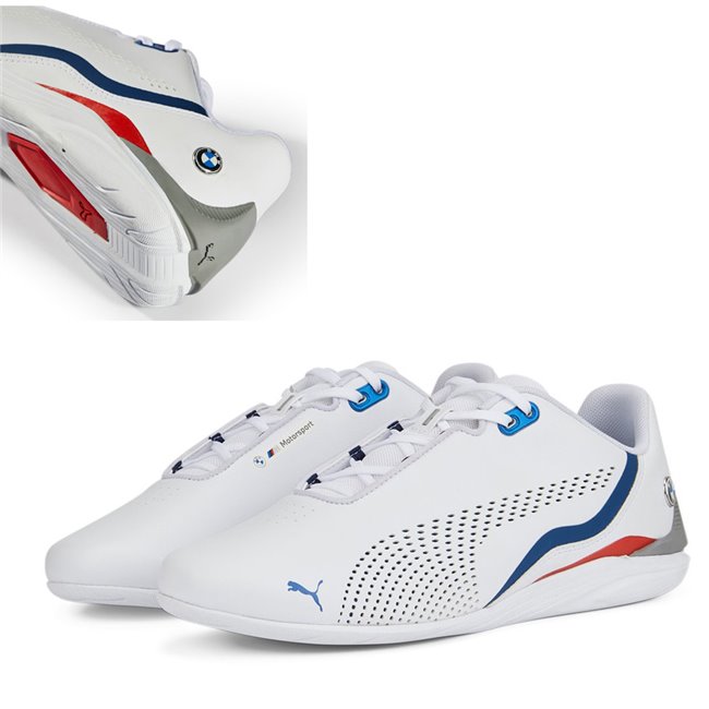 BMW MMS Drift Cat Decima men's shoes, Color: white, blue, Material: Upper: synthetic leather, Sole: beige